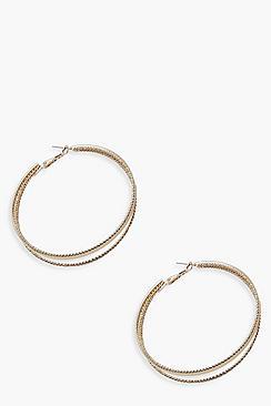 Boohoo Triple Mixed Textured Hoop