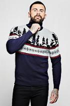 Boohoo High Neck Zip Detail Christmas Jumper
