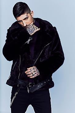 Boohoo Premium Oversized Faux Fur Biker Jacket