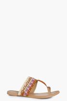 Boohoo Alice Mixed Print Toe Part Sandal Brown