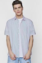Boohoo Contrast Stripe Short Sleeve Oversized Shirt