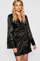 Boohoo Tall Jacquard Satin Kimono Dress