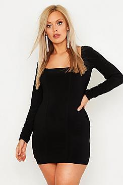 Boohoo Plus Double Slinky Panel Detail Bodycon Dress