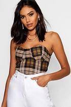 Boohoo Check Woven Panelled Crop