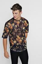 Boohoo Loose Fit Floral Mesh Sport Rib T-shirt