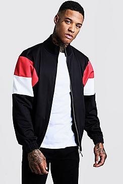 Boohoo Scuba Man Embroidered Back Track Top