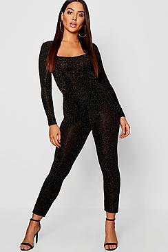 Boohoo Glitter High Waisted Legging