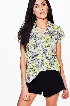 Boohoo Avery Ditsy Print Shirt
