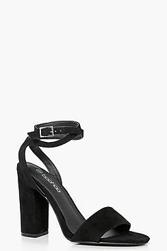 Boohoo Lucy Wide Fit Wrap Strap Block Heel Sandal