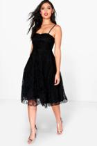 Boohoo Boutique Li Lace Strappy Sweetheart Midi Dress Black