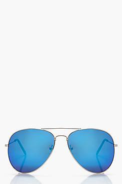 Boohoo Laila Light Blue Lens Aviator Sunglasses