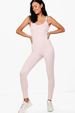 Boohoo Poppy Plain Jersey Jumpsuit