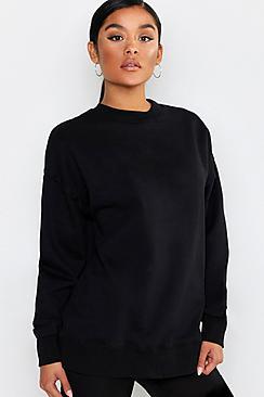 Boohoo Basic Oversized Raw Seam Detail Sweat Shirt