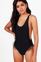 Boohoo Nerja Mesh Frill Flare Swimsuit