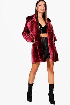 Boohoo Lucy Collar Faux Fur Coat