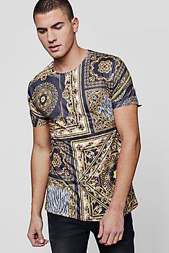 Boohoo Baroque Frame Print T-shirt