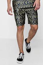 Boohoo Baroque Print Velour Mid Length Short Co-ord