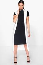 Boohoo Amy Contrast Duster & Dress Co-ord Set Black