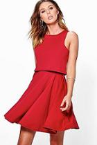 Boohoo Cerys Double Layer Skater Dress