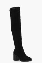 Boohoo Darcy Chunky Over The Knee Chunky Boot