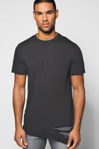 Boohoo Longline Asymmetric Ripped T-shirt Black