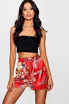 Boohoo Skye Oriental Print Short