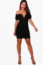 Boohoo Deanna V Bar Off The Shoulder Midi Dress