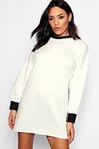 Boohoo Sold Out Graphic Balloon Sleeve Sweat Shirt Dress