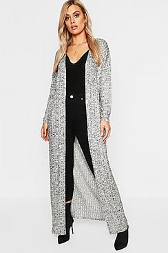 Boohoo Plus Soft Rib Maxi Cardigan