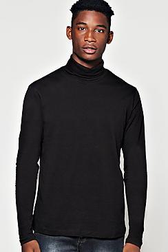 Boohoo Long Sleeve Narrow Turtle Neck T Shirt