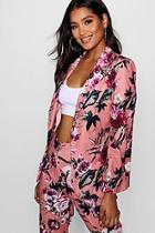 Boohoo Floral Pink Based Blazer