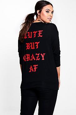 Boohoo Plus Charlotte Printed Back Top