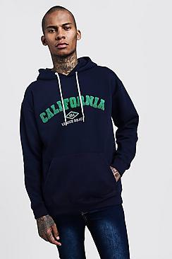 Boohoo Loose Fit California Embroidered Hoodie