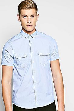 Boohoo Short Sleeve Military Shirt