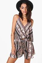 Boohoo Sarah Crop Cami & Short Scarf Print Co-ord