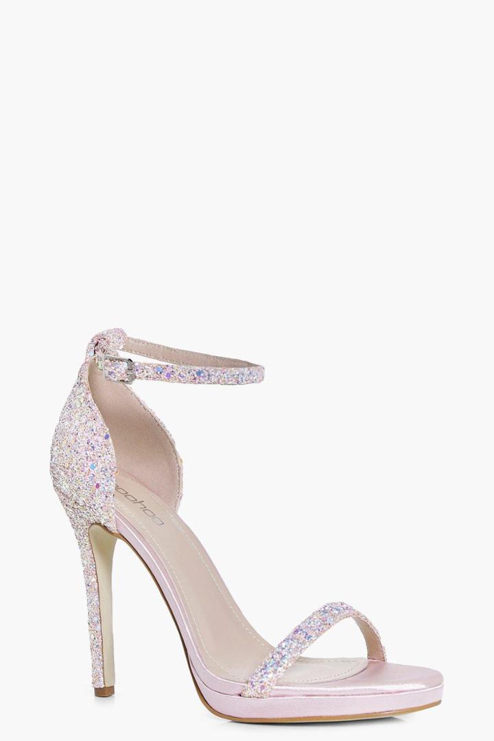 Boohoo Darcy Glitter Two Part Sandal Pink