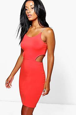 Boohoo Carmellita Cut Out Side Mini Bodycon Dress