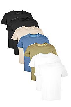 Boohoo 7 Pack Slim Fit Crew Neck T Shirts