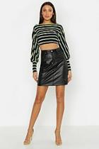 Boohoo Tall Leather Look Mini Skirt