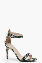 Boohoo Emily Floral Printed Mid 2 Part Heels