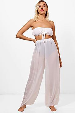 Boohoo Mollie Sheer Beach Trouser Co-ord