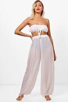 Boohoo Mollie Sheer Beach Trouser Co-ord