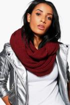 Boohoo Natasha Fishermans Knit Oversize Snood Rust