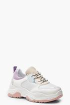 Boohoo Pastel Colour Block Chunky Trainers