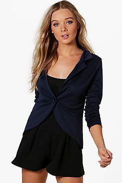 Boohoo Sophia Astrid One Button Ponte Blazer