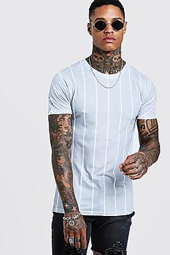Boohoo Pin Stripe Muscle Fit T-shirt
