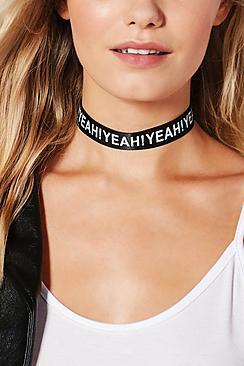 Boohoo Abigail Yeah Slogan Choker