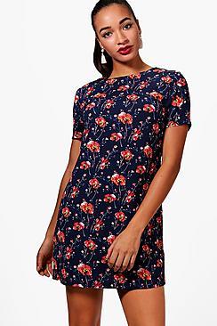 Boohoo Cap Sleeve Shift Dress