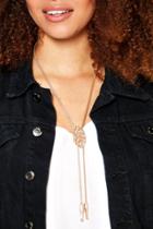 Boohoo Imogen Western Double Plunge Necklace Gold
