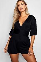 Boohoo Plus Tie Waist Playsuit